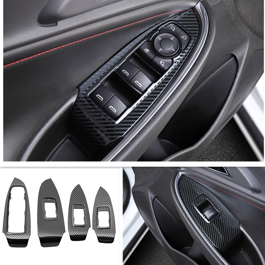 For Malibu 2016-2022 Window Switch Panel Cover Set Carbon Fiber Look v