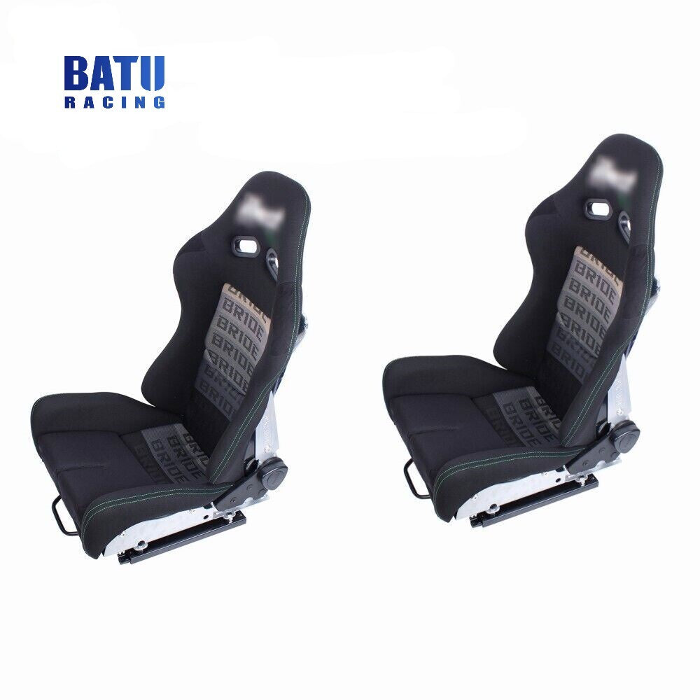 1Pair BRIDE Seats Low Max JDM Racing Seats+BRIDE Back Cushion+Side Mount Sliders