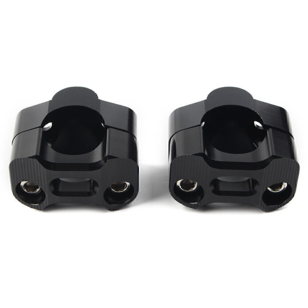 Black Handlebar Clamps Mount Bar Risers Adapter 7/8''-1 1/8'' for Dirt Bike ATV Q
