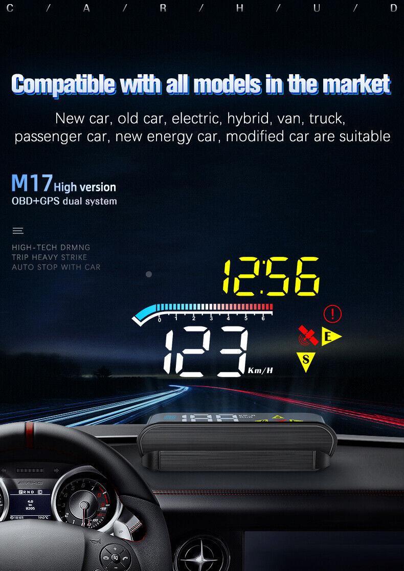 3.5-inch in-vehicle HUD head-up display, OBD2 GPS speedometer, overspeed alarm projector - n