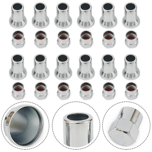AU TR413 Chrome Car Truck Tire Wheel Tyre Valve Stem Hex-Caps- With Sleeve Cover v