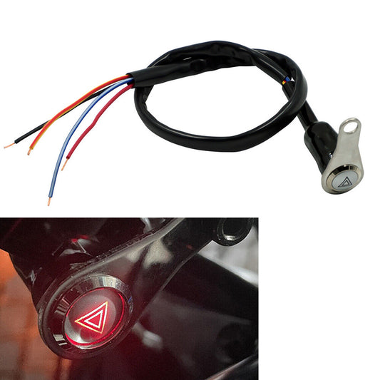12V Motorcycle Switch ON OFF Handlebar Mount Push Button Red LED Q
