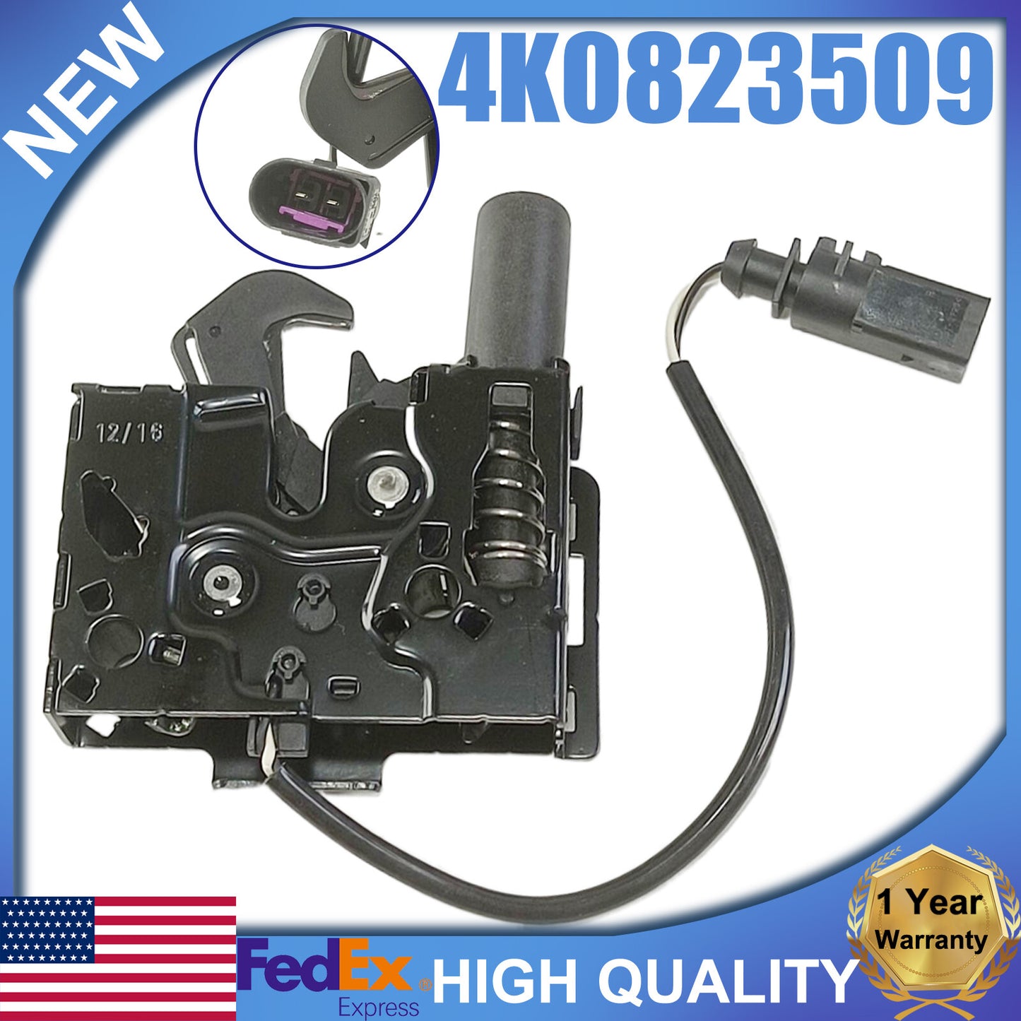 #4K0823509 New Caddie Engine Hood Under-Hood Lock for Audi A6, S6, A7, RS6, and GTI - n