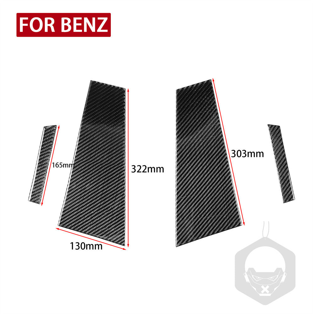4¡ÁCarbon Fiber Door Window B Pillar Post Cover for Benz CLS Class C219 2004-2009