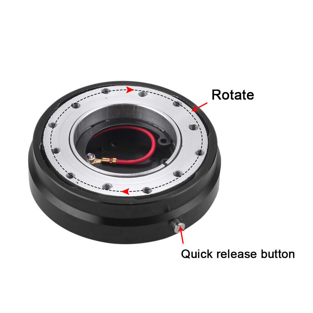 Universal Thin 6 Hole Steering Wheel Quick Release Hub Adapter Snap Off Boss Kit