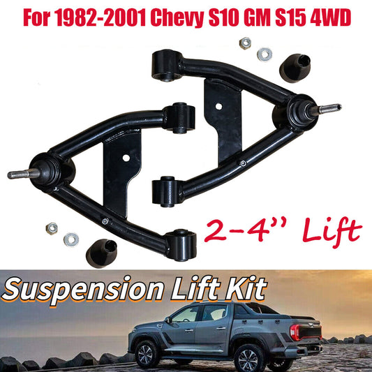 Front Upper Control Arms 2-4 Lift Fit For 1982-2001 for Chevy S10 GM S15 4WD Black n
