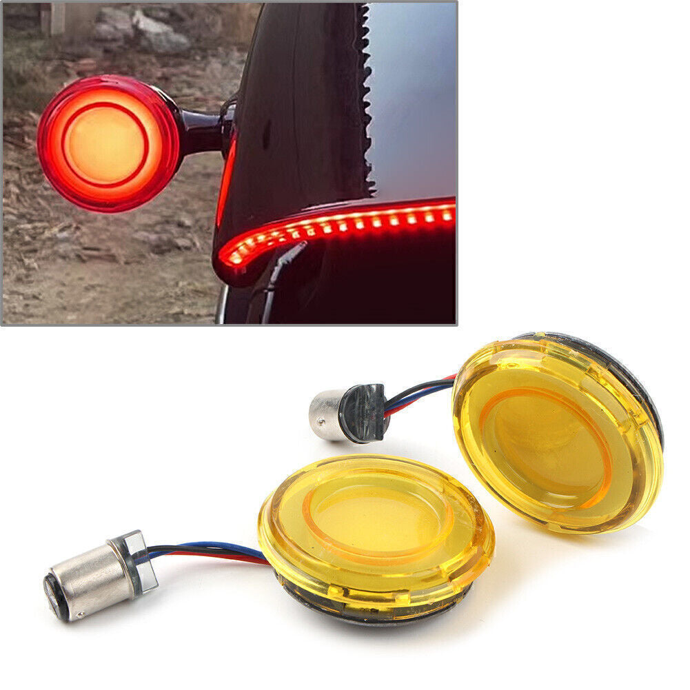 1157 Yellow LED Front Turn Signal Light for Harley Dyna Sportster XL883 Q