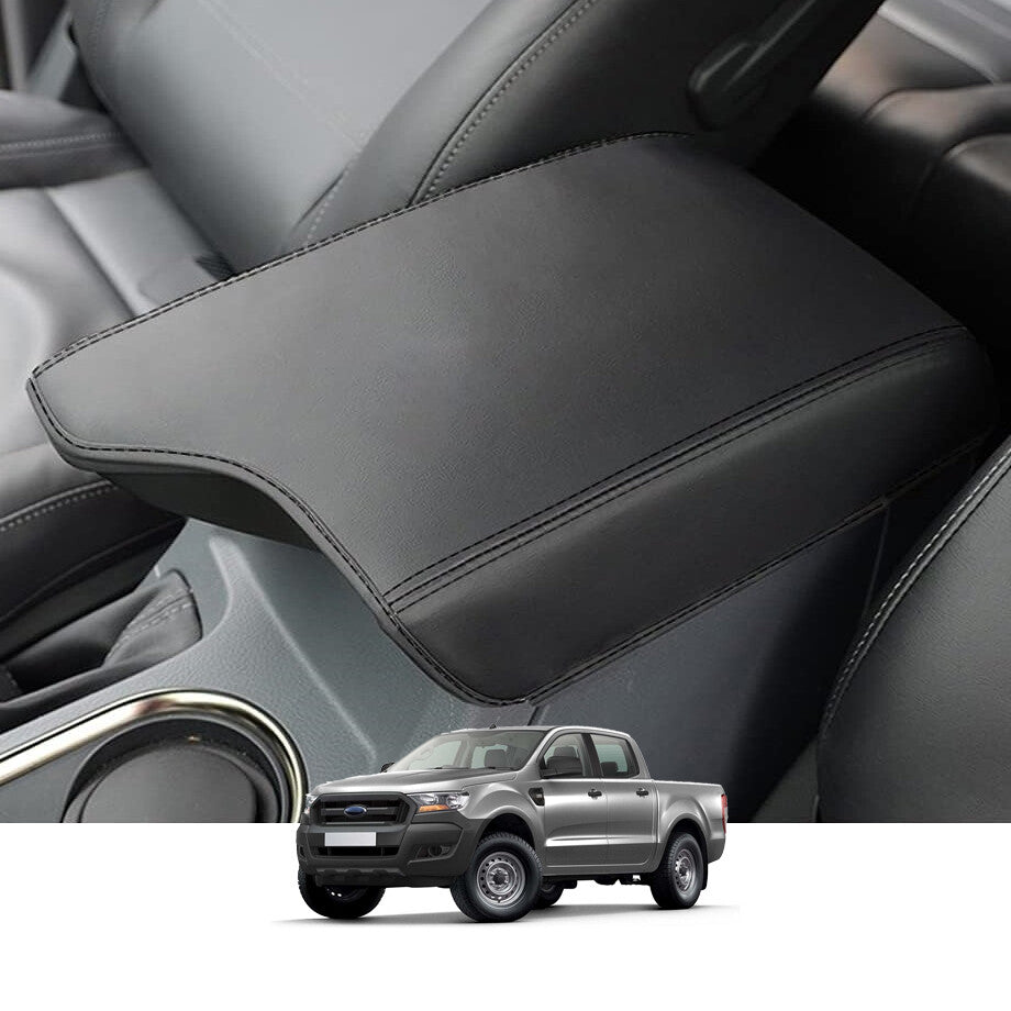 Leather-covered center console and armrest protector for 2019-2023 Ranger. n
