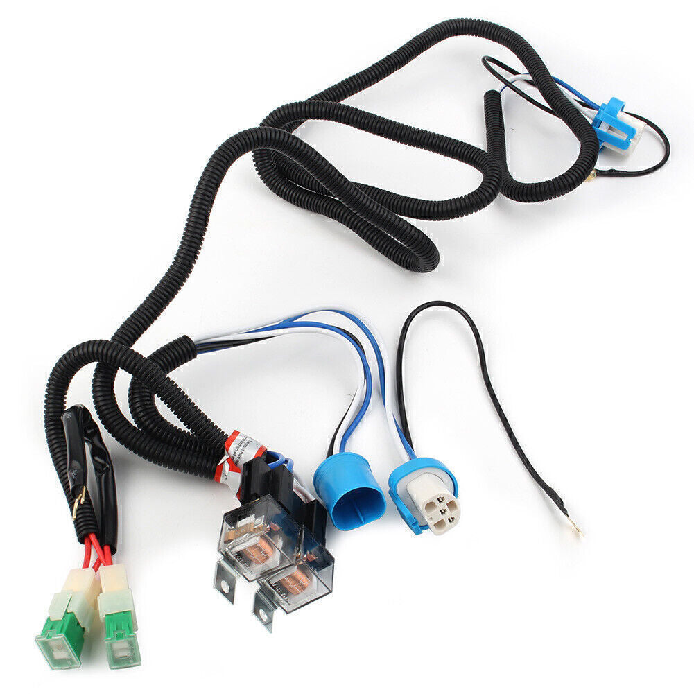 Relay Wire Harness 40A 9007 HB5 Head Light Replace Socket Connector Two Output Q