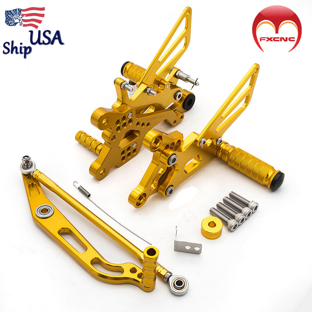 Adjustable foot spike kit for Yamaha YZF R6 R6S 2006 - 2018 2019 2020 CNC gear sets.