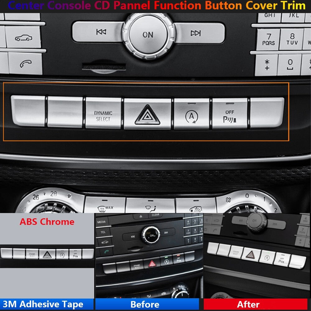 7x for Mercedes-Benz W176 W246 CLA C117 X156 CD Panel Function Switch Cover Trim