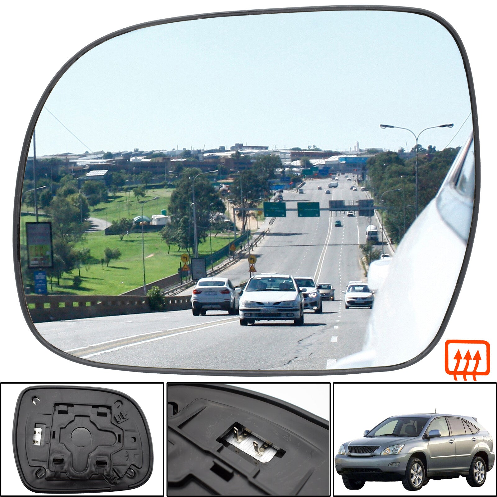for Lexus RX300 RX330 RX350 RX400H 2003-2008 Left Side Wing Mirror Glass Heated Q