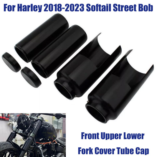 Black full fork protector for Harley Softail Street Bob FXBBS114 FXBB 107 2018-2023 n