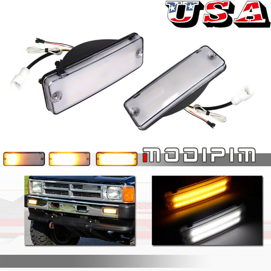 Transparent front bumper turn signal lights for 84-88 4Runner&Pickup- v