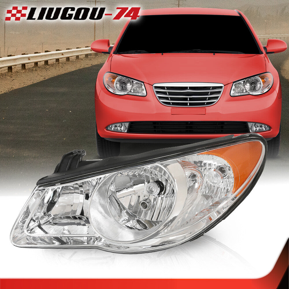 Halogen headlights with bulb on the left side are suitable for the 2007-2010 for Elantra Sedan- v