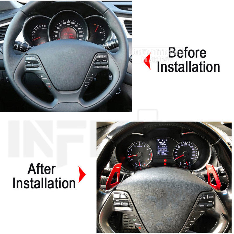 Silver Car Shift Paddles for KIA K3 13-17 K3S 14-17 Car Steering Wheel Shifter