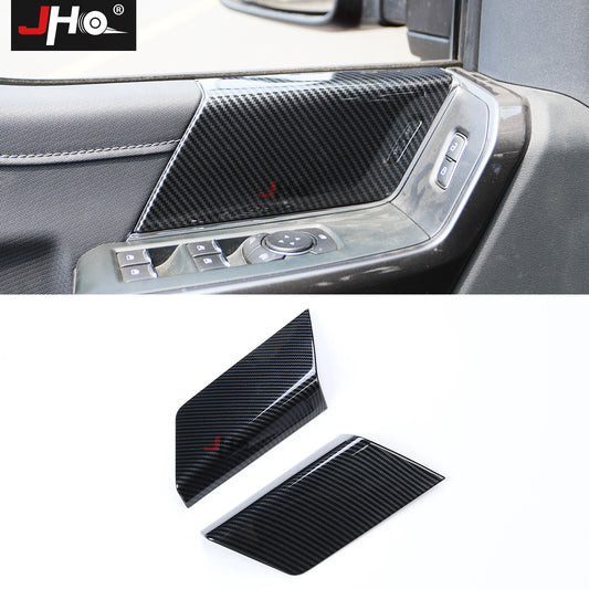 Carbon Fiber Inner Front Side Door Panel Cover Decor for Ford F150 F-150 2021