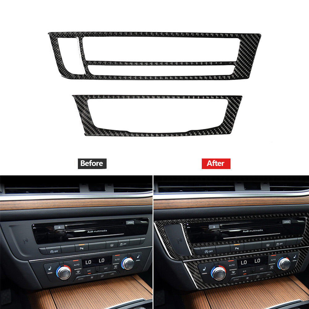 Carbon fiber CD AIR CONDITIONING control panel for Audi A6 A7 2012-2018