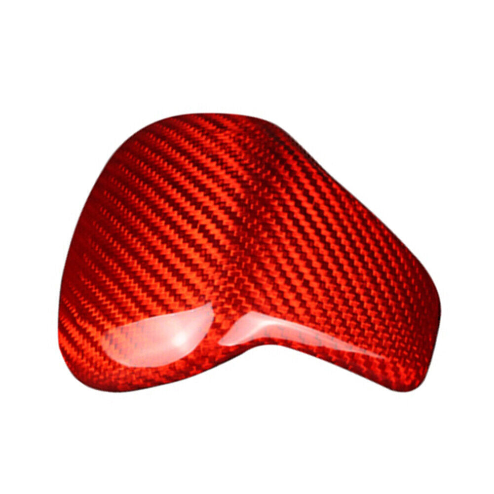 Carbon Fiber Red Gear Shift Knob Cover Trim for Volkswagen for VW for Tiguan 2017-2019