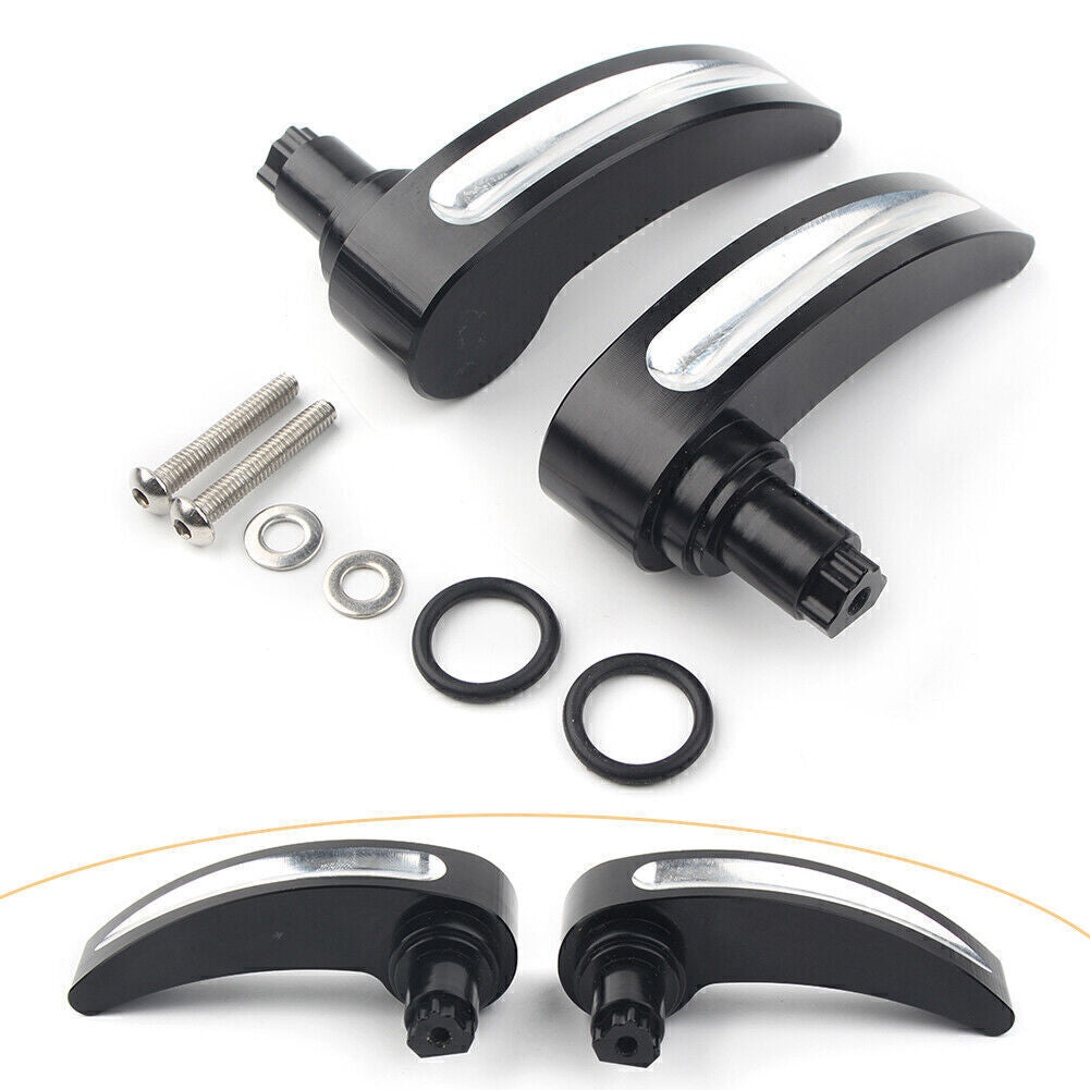 2PCS Cut Race Saddlebag Lid Lifter Black Fit for Harley Touring Road King 2014-18 cl