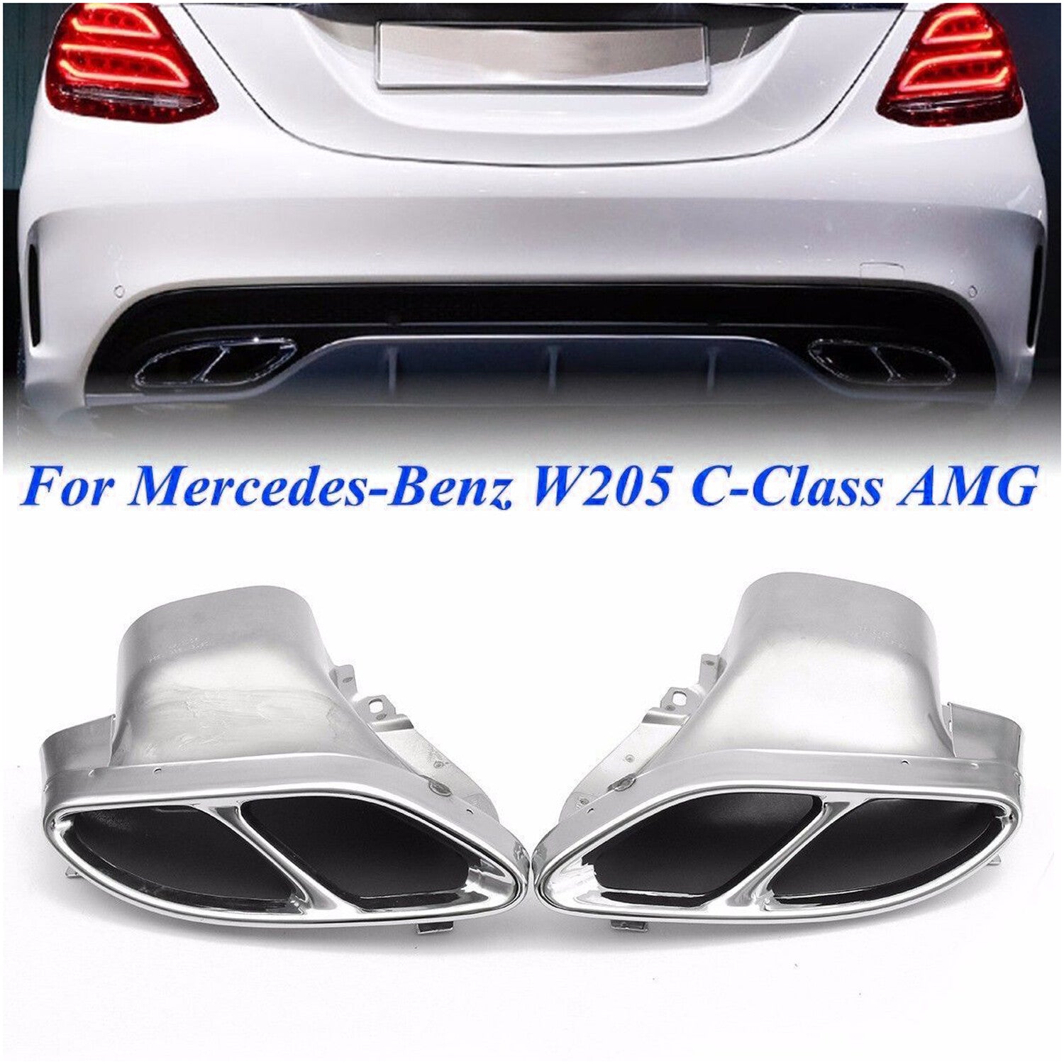 Rear Exhaust Muffler Pipe Tip for Mercedes-Benz W205 C-Class C250 C300 C450 AMG