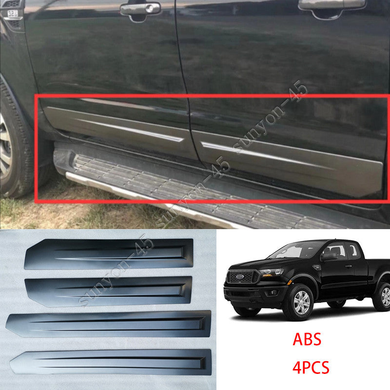 for Ford Ranger 2019-2021 ABS Black Body Door Side Molding Cover Guard Trim 4Pcs