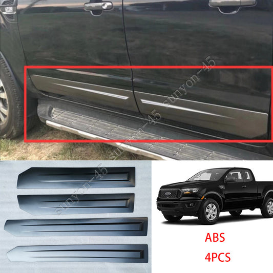 for Ford Ranger 2019-2021 ABS Black Body Door Side Molding Cover Guard Trim 4Pcs