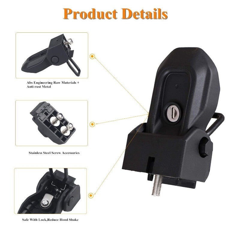 Hood Latches Hood Lock Catch Kit for Jeep for Wrangler JL JLU Gladiator JT 2018-2023