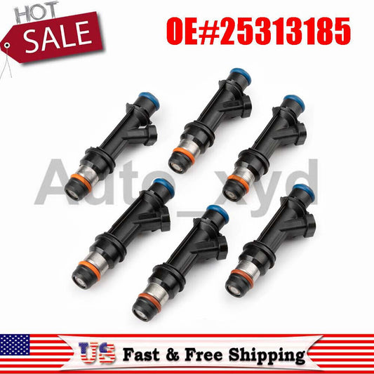 6PCS Fuel Injectors 25313185 for Buick Rainer for Chevrolet Trailblazer for GMC Envoy