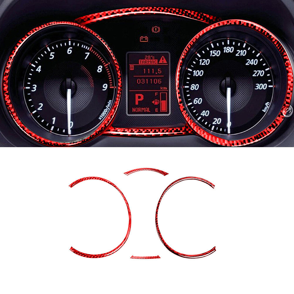 4Pcs Red Carbon Fiber Interior Cover Fit for Mitsubishi Lancer 2008-15
