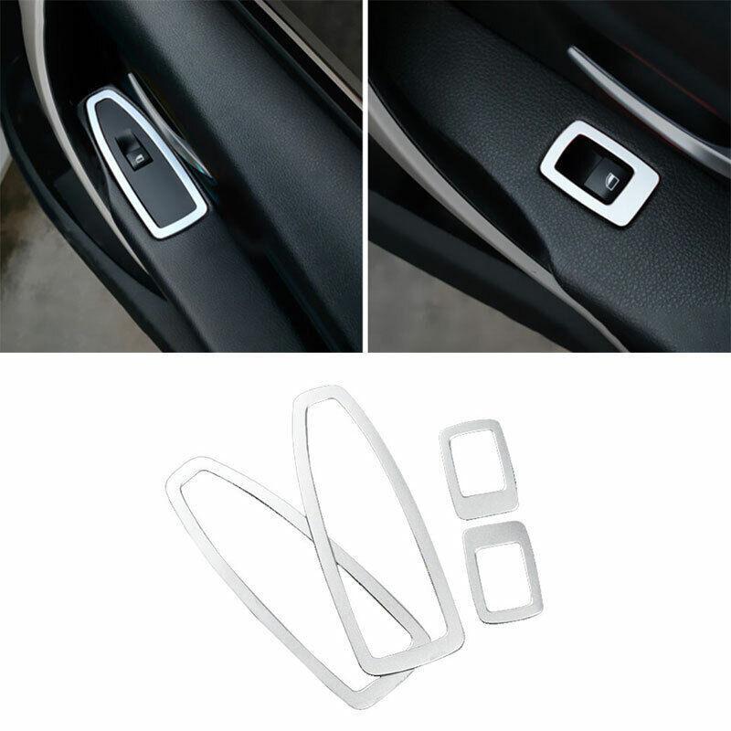 Window Lock Lift Panel Trim Frame for BMW 3 4 Series GT 2013-19 Silver Aluminum