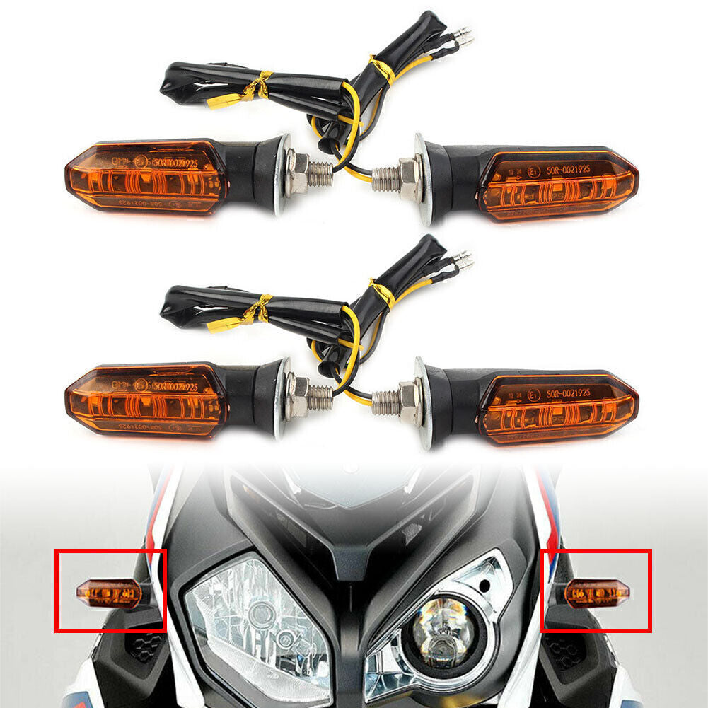 4X Universal Motorcycle 12V LED Turn Signal Indicator Amber Blinker Light Q