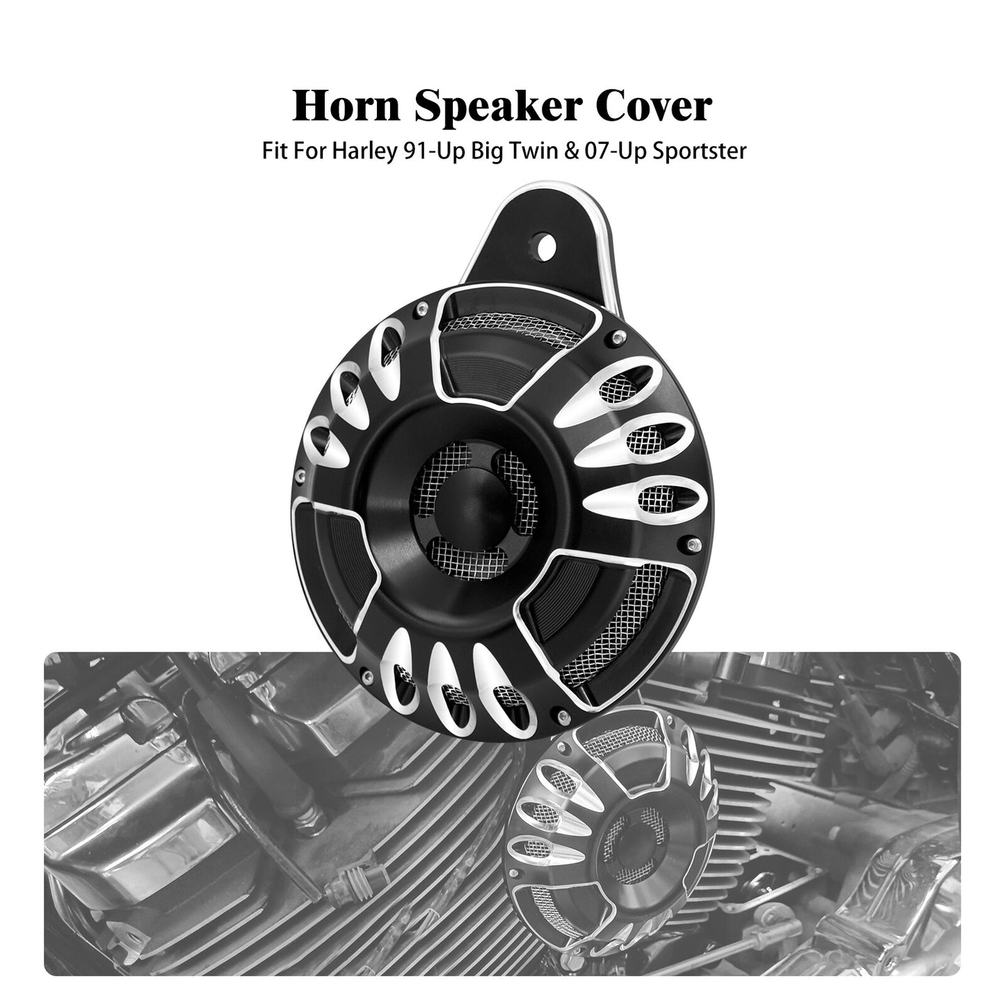 CNC 110 dB Horn Speaker Cover for Harley Touring Big Twin 1991-2017 Sportster