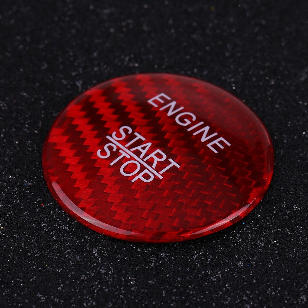 New Red Carbon Fiber Engine Start Button Cover Trim for Benz A B C GLC GLA CLA