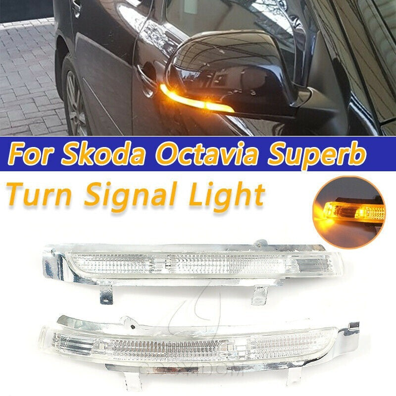 Car Rearview Mirror Led Side Turn Signals Light for Skoda Octavia Superb Lamp