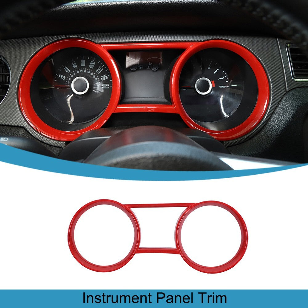 Red Instrument Dashboard Panel Cover Frame Trim Ring for Ford for Mustang 2010-2014