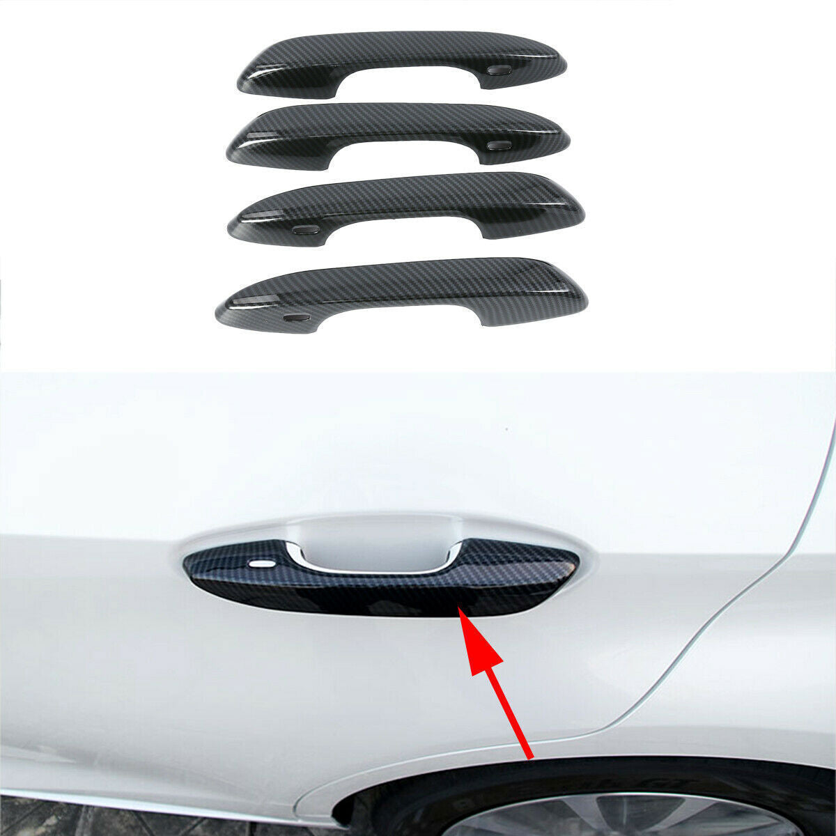 for Lexus ES250 350 300h 19-21 ABS Carbon Fiber Exterior Door Handle Cover Trim