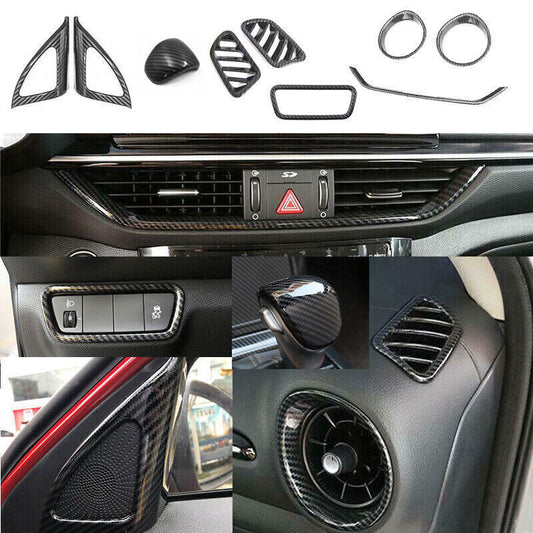 Carbon Fiber ABS Pattern Interior Dashboard Kit Trims For 2019-2023 for Kia Forte/K3
