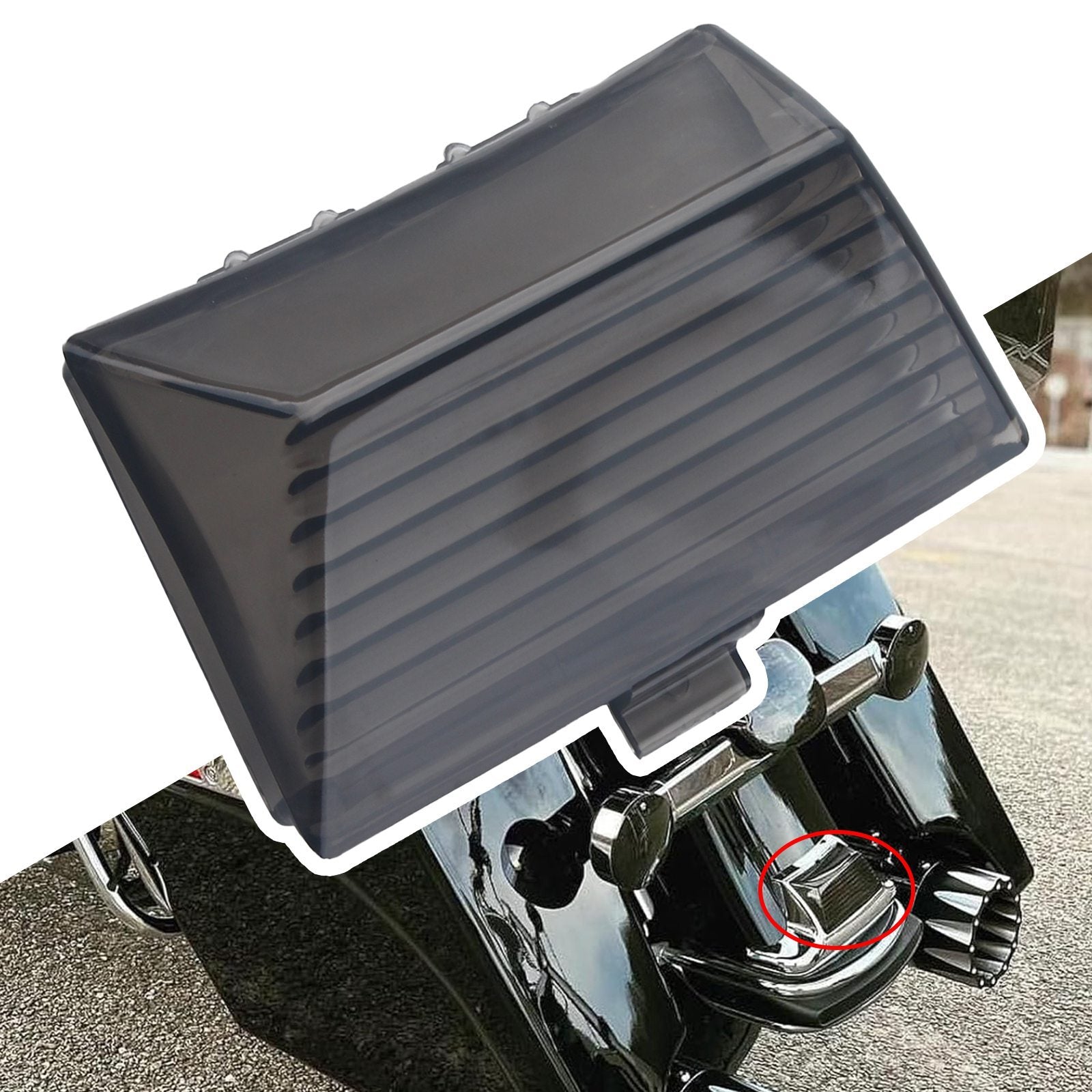 Rear Fender Tip Light Smoke Lens Cover for Harley Electra Glide Ultra Classic Q