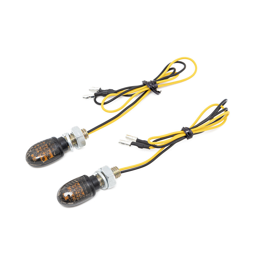 2pcs 8mm for Mini Motorcycle LED Turn Signal Indicators Light Amber Blinker Lamp E24 Q
