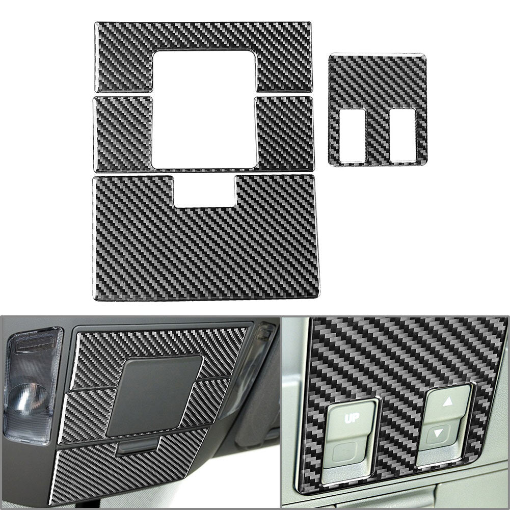 for Toyota Tundra 2014-21 Carbon Fiber Black 4Pcs Reading Light Panel Cover Trim