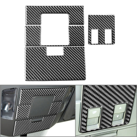 for Toyota Tundra 2014-21 Carbon Fiber Black 4Pcs Reading Light Panel Cover Trim