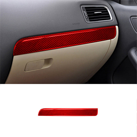 Red Carbon Fiber Below Speedometer Strip Cover Trim For Fiesta 2011-2015 v