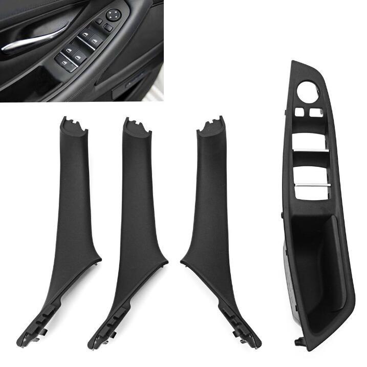1 piece black door handle recessed handle switch panel and interior door trim cover for F10- n