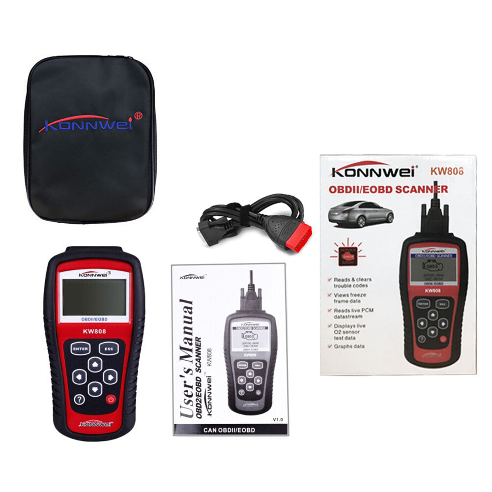 Car Diagnostic Scanner Code Reader Tester KW808 MS509 OBD2 OBDII EOBD Set Q
