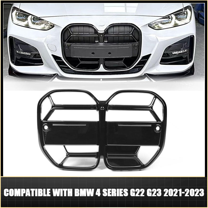 GLOSSY BLACK for BMW 4 SERIES G22 G23 21-2023 ABS FRONT BUMPER MESH GRILLE GRILL