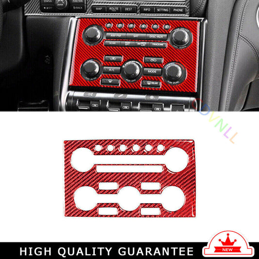 Console AC Switch Control Panel Trim for Nissan GTR R35 09-2016 Red Carbon Fiber