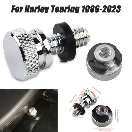 Chrome for seat bolt, screw, and nut set. for Seat bolts suitable for Harley Touring Dyna Softail 86-23- n