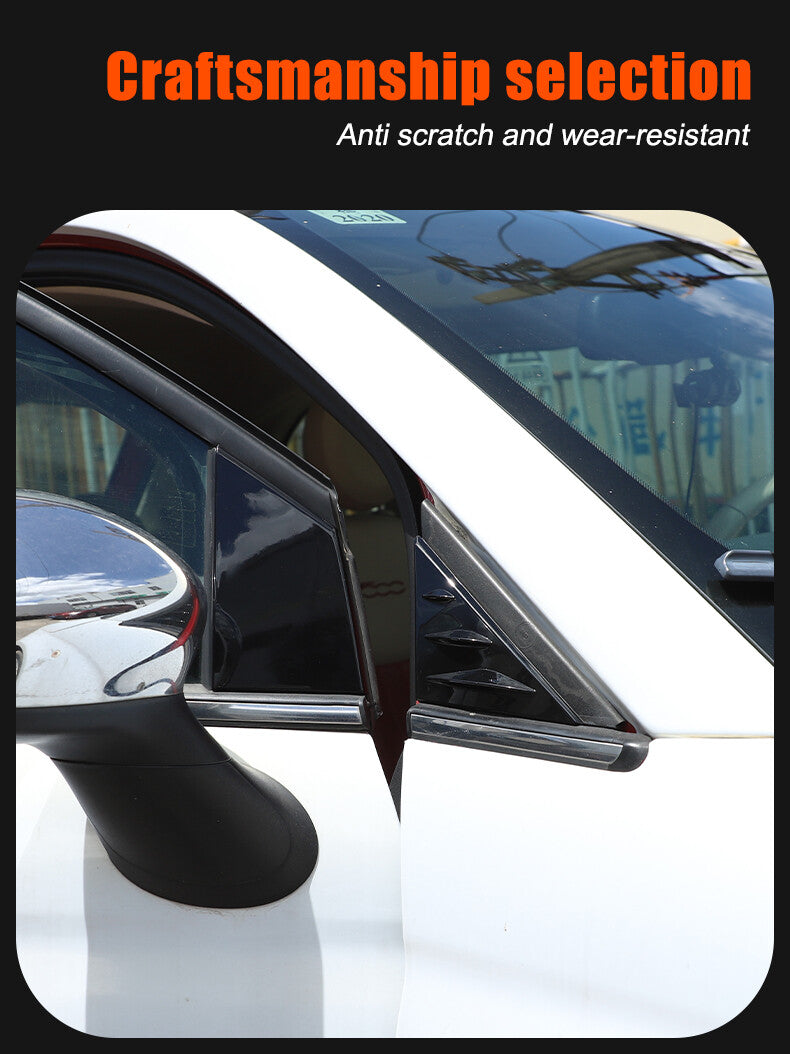 Glossy Black Windproof Buffet Deflector Ventilation Cover Kit for Fiat 500 2010 - 2023