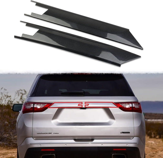 Carbon Fiber Style Rear Car Logo Both Sides Cover Tirm for Chevrolet Traverse